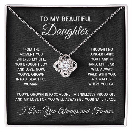 Daughter Gift Necklace with Elegant Love Knot Design - Endless Love Gift