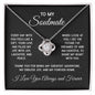 Love Knot Necklace gift for soulmate in gold and silver finish with message card box – GyftWear – image 1