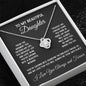 Love Knot Necklace gift for daughter in gold and silver finish with message card box – GyftWear – image 2