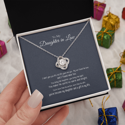 To My Daughter in Law a Gift in My Life Love Know Necklace