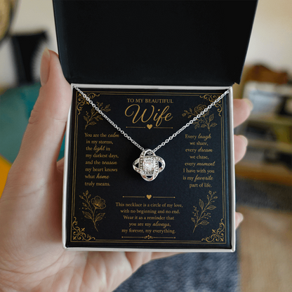 To My Wife My Forever My Everything Love Knot Necklace