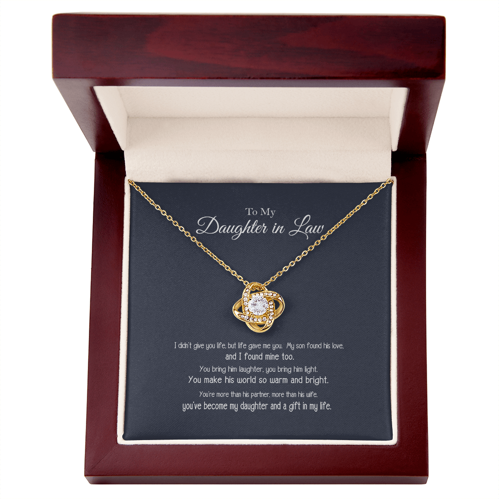 To My Daughter in Law a Gift in My Life Love Know Necklace