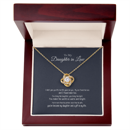 To My Daughter in Law a Gift in My Life Love Know Necklace
