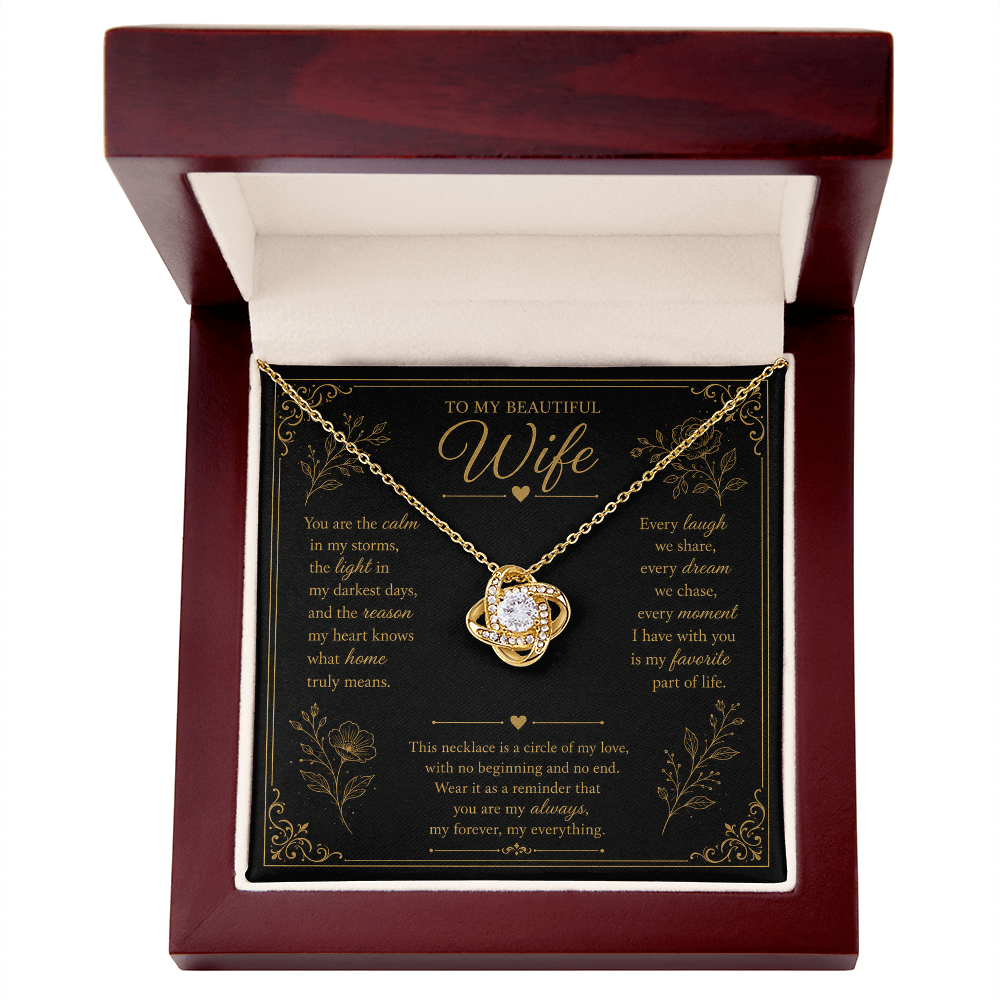 To My Wife My Forever My Everything Love Knot Necklace