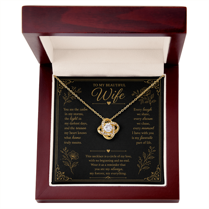 To My Wife My Forever My Everything Love Knot Necklace