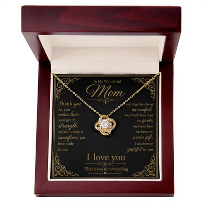 To My Wonderful Mother Thank You For Your Endless Love Knot Necklace