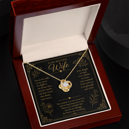 To My Wife My Forever My Everything Love Knot Necklace