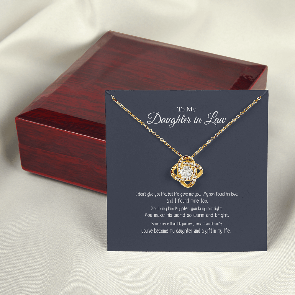 To My Daughter in Law a Gift in My Life Love Know Necklace