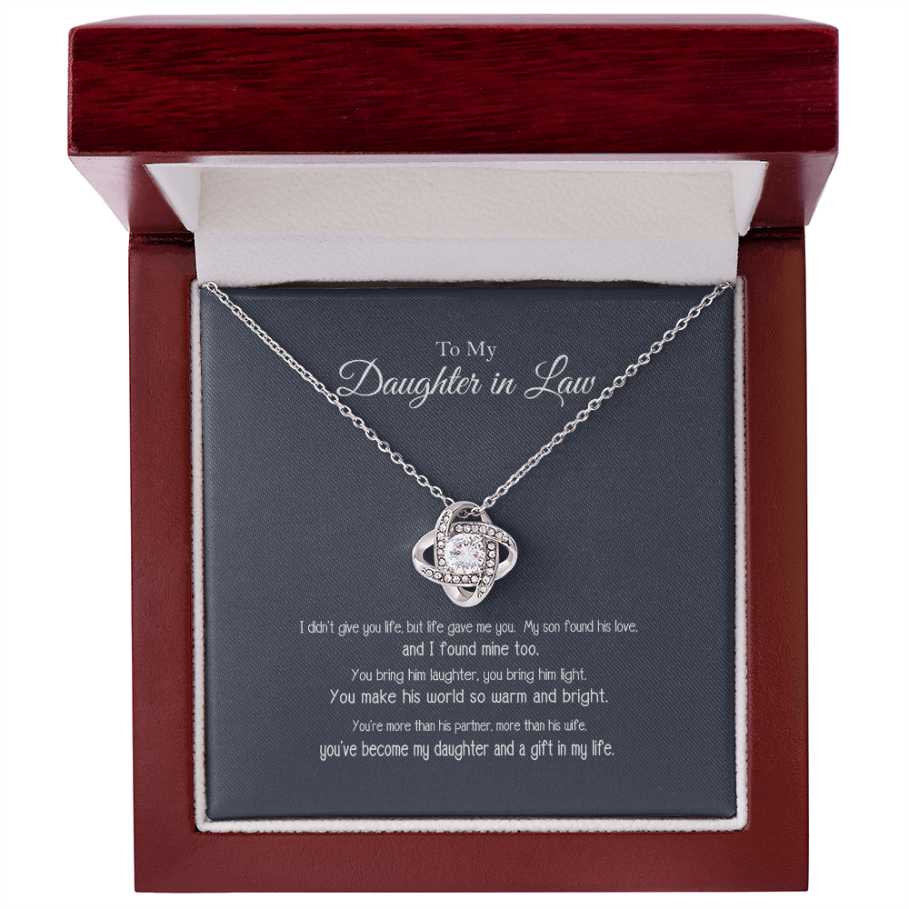 To My Daughter in Law a Gift in My Life Love Know Necklace