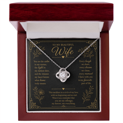 To My Wife My Forever My Everything Love Knot Necklace