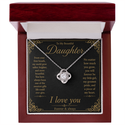 To My Daughter From Your First Breath Love Knot Necklace