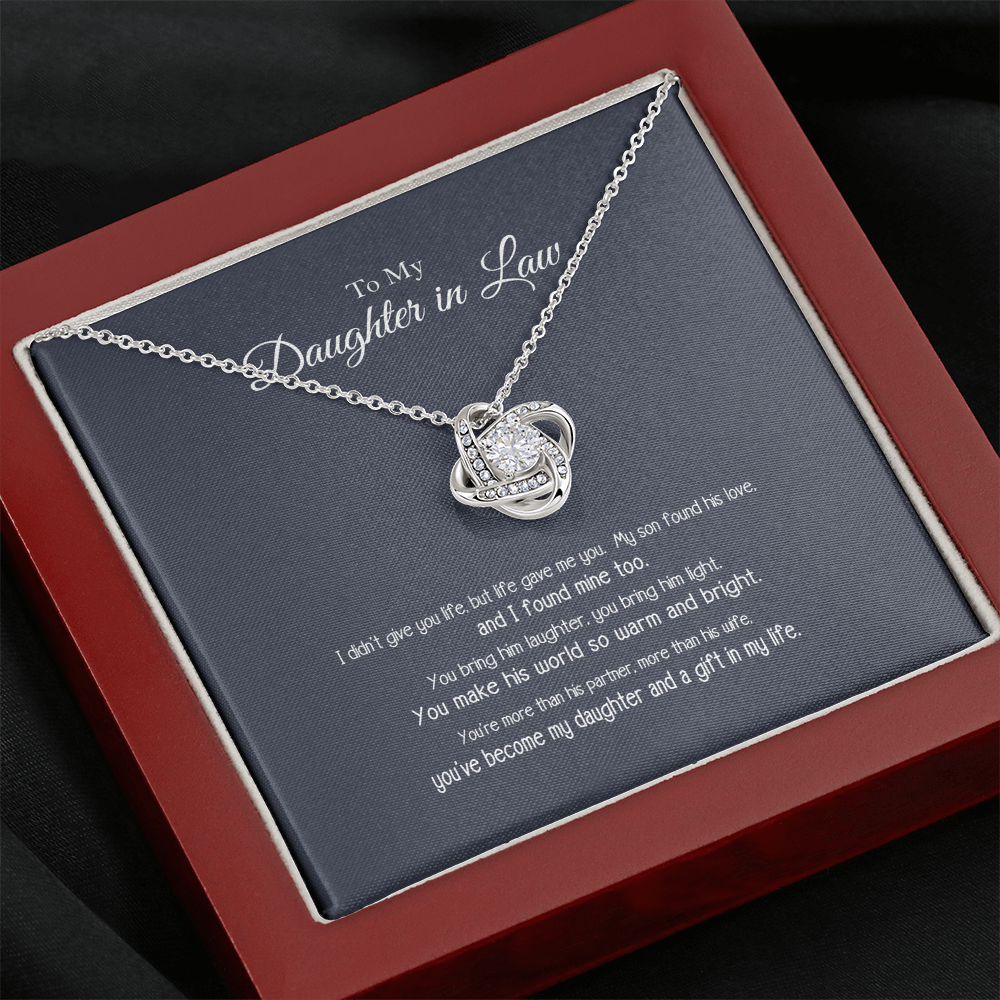 To My Daughter in Law a Gift in My Life Love Know Necklace