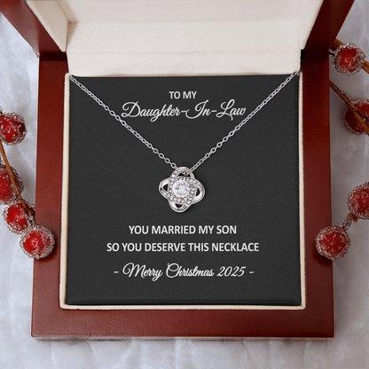 To My Daughter-in-Law – You Married My Son So You Deserve This Necklace – Christmas Gift for Her