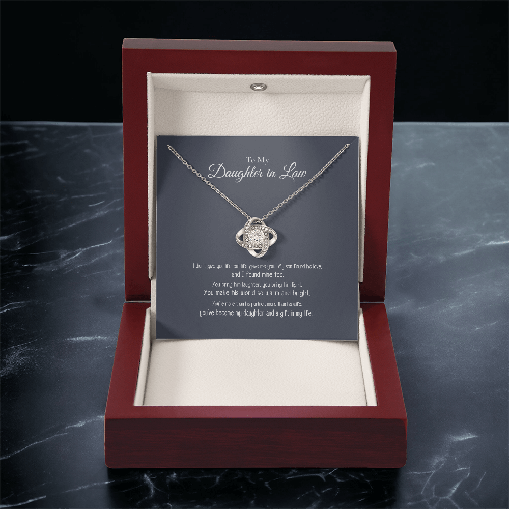 To My Daughter in Law a Gift in My Life Love Know Necklace