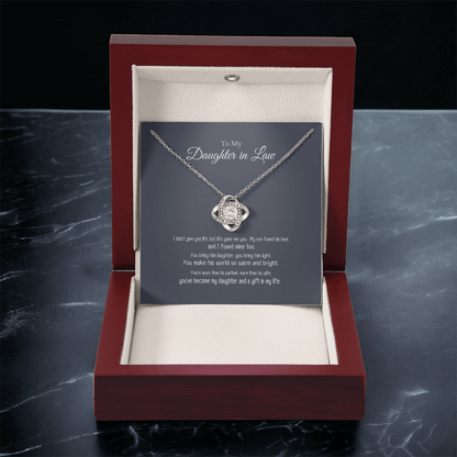 To My Daughter in Law a Gift in My Life Love Know Necklace
