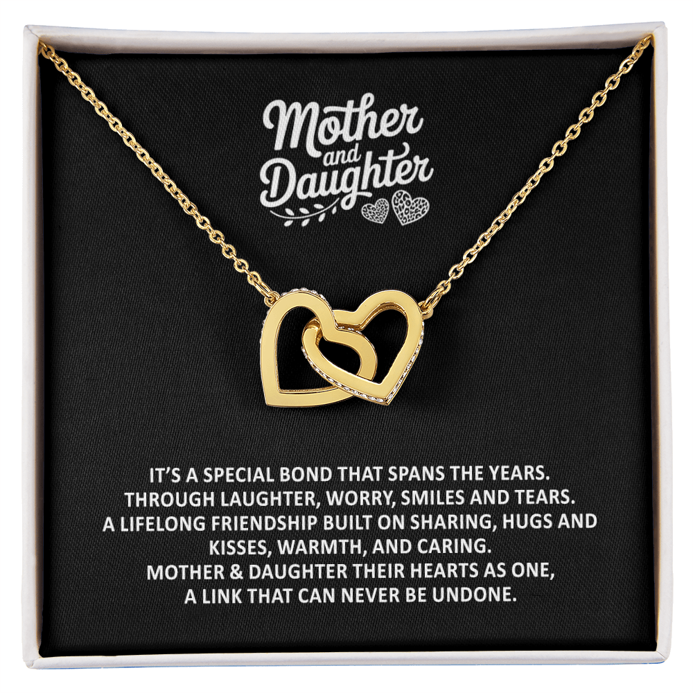 Mother & Daughter It's A Special Bond Interlocking Hearts Gift Necklace