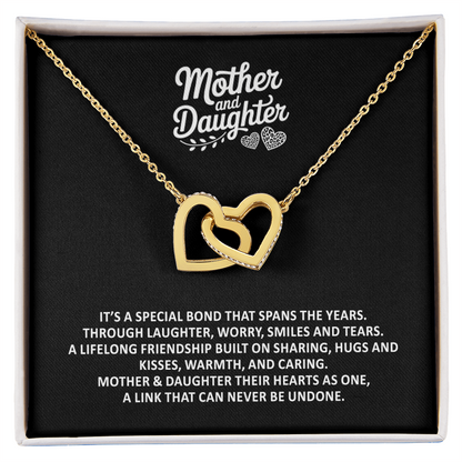 Mother & Daughter It's A Special Bond Interlocking Hearts Gift Necklace
