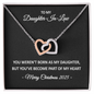 To My Daughter-in-Law – You've Become Part of My Heart – Interlocking Hearts Necklace Christmas Gift for Her