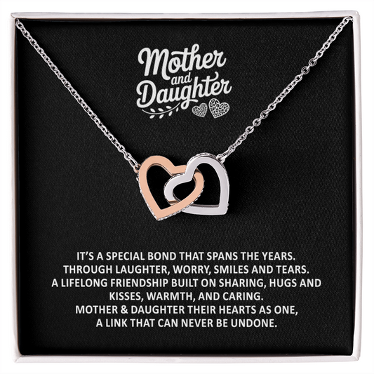 Mother & Daughter It's A Special Bond Interlocking Hearts Gift Necklace