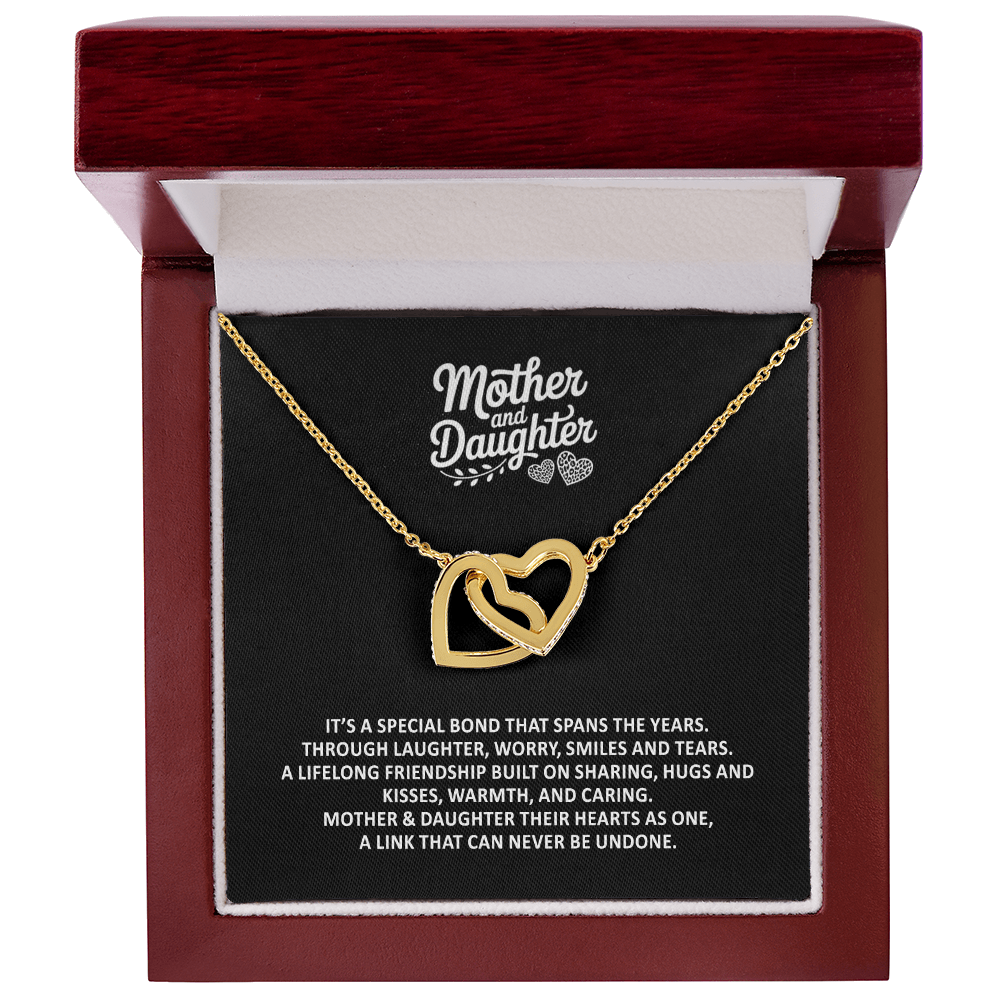 Mother & Daughter It's A Special Bond Interlocking Hearts Gift Necklace