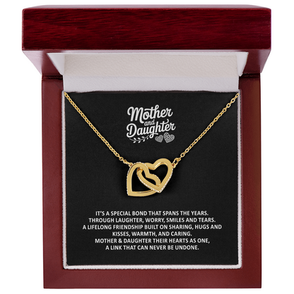 Mother & Daughter It's A Special Bond Interlocking Hearts Gift Necklace