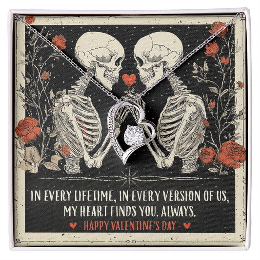 You Are My Always – Eternal Love Heart Necklace Valentine's Day Gift for Wife Girlfriend