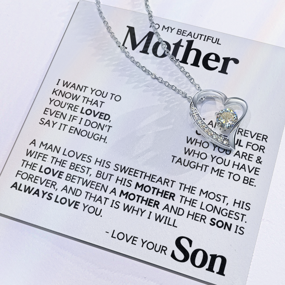 To My Beautiful Mother Gift From Son Mother's Day Forever Love Necklace