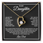 Daughter Necklace From Dad – Forever My Little Girl – Love Dad Gift Message Card