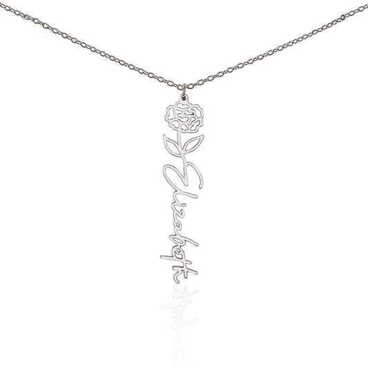 Custom Flower Name Necklace Gifts for Her