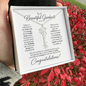 To A Beautiful Graduate on Her Graduation Day Custom Congratulations Name Necklace