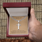 To My Son I'm Always Proud of You Personalized Cross with Cuban Link Chain