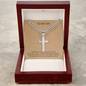 To My Son I'm Always Proud of You Personalized Cross with Cuban Link Chain