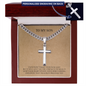 To My Son I'm Always Proud of You Personalized Cross with Cuban Link Chain