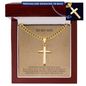 To My Son I'm Always Proud of You Personalized Cross with Cuban Link Chain