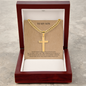 To My Son I'm Always Proud of You Personalized Cross with Cuban Link Chain