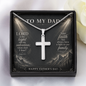 Father's Day Cross Necklace Gift for Dad, The Lord Is My  Light Psalm 27:1 Christian Jewelry