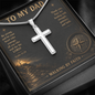 To My Dad Walking By Faith Artisan Cross Necklace