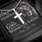 Father's Day Cross Necklace Gift for Dad, Joshua 1:9 Be Strong and Courageous Christian Jewelry
