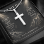 Father's Day Cross Necklace Gift for Dad, The Lord Is My  Light Psalm 27:1 Christian Jewelry