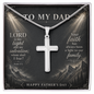 Father's Day Cross Necklace Gift for Dad, The Lord Is My  Light Psalm 27:1 Christian Jewelry