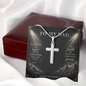 Father's Day Cross Necklace Gift for Dad, The Lord Is My  Light Psalm 27:1 Christian Jewelry