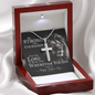 Father's Day Cross Necklace Gift for Dad, Joshua 1:9 Be Strong and Courageous Christian Jewelry
