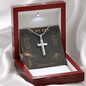 To My Dad Walking By Faith Artisan Cross Necklace