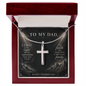 Father's Day Cross Necklace Gift for Dad, The Lord Is My  Light Psalm 27:1 Christian Jewelry