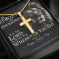 Father's Day Cross Necklace Gift for Dad, Joshua 1:9 Be Strong and Courageous Christian Jewelry