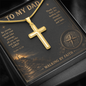 To My Dad Walking By Faith Artisan Cross Necklace