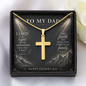 Father's Day Cross Necklace Gift for Dad, The Lord Is My  Light Psalm 27:1 Christian Jewelry