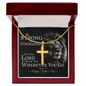 Father's Day Cross Necklace Gift for Dad, Joshua 1:9 Be Strong and Courageous Christian Jewelry