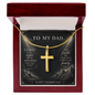 Father's Day Cross Necklace Gift for Dad, The Lord Is My  Light Psalm 27:1 Christian Jewelry