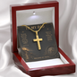 To My Dad Walking By Faith Artisan Cross Necklace